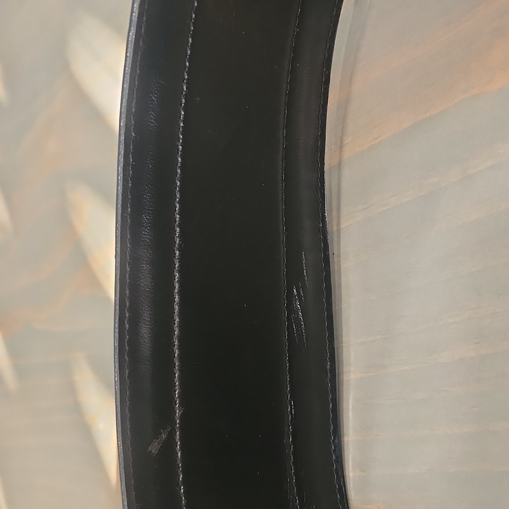 Christian Doir Blue Suede Wide Belt Trimmed in Brown Leather  Sz M/L - Picture 6 of 16